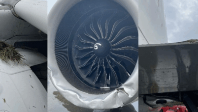 Photo of Air India के साथ एक और हादसा; Mumbai Airport पर फिसला विमान, फट गया…