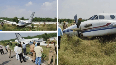 Photo of Farrukhabad News: टेकऑफ के दौरान झाड़ियों में घुसा प्राइवेट जेट, हलक में अटकी यात्रियों की सांसे