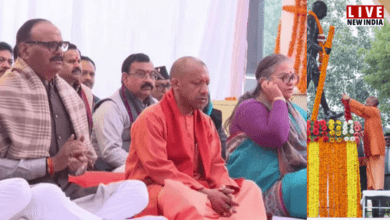 Photo of लखनऊ में गांधीजी को श्रद्धांजलि, CM और डिप्टी सीएम ने प्रतिमा के सामने गाए भजन