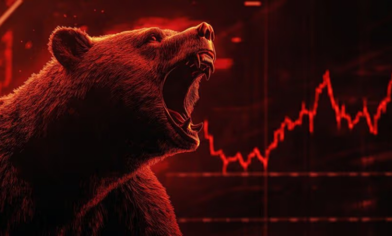 Stock market chart showing Sensex Nifty down with IT sector resilience