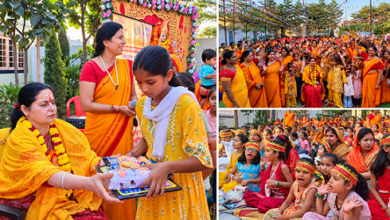 Photo of नवरात्र पर सनातन ध्वजवाहिका सपना गोयल ने 501 कन्याओं का किया पूजन