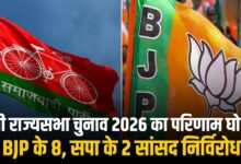 Photo of UP राज्यसभा की सभी 10 सीटों पर निर्विरोध निर्वाचन, BJP के 8 और सपा के 2 सांसद चुने गए